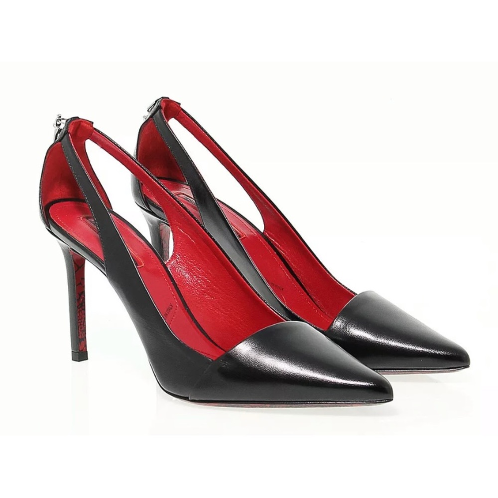 🔥 Caesare Paciotti Black Leather Stiletto Heels 🔥